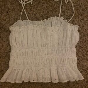 White top with tie straps